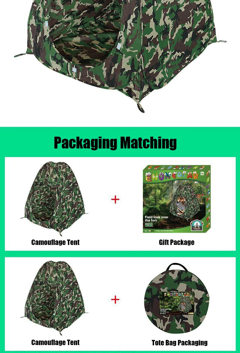 EMER Outdoor Camouflage Bird Watching Camping Tent Portable Play House  Children's Tent for Outdoor Shade Sports Beach Air Tent