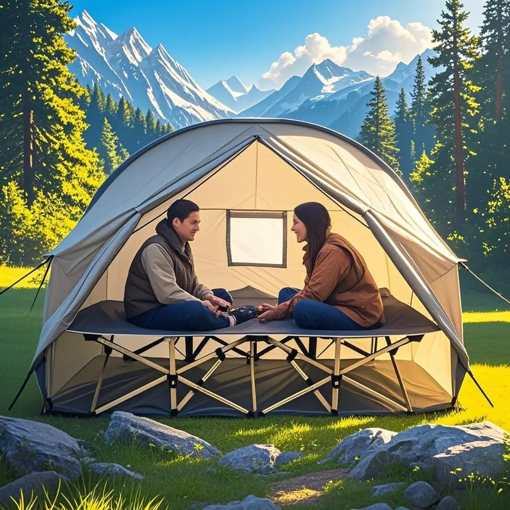 4-in-1 Camping Cot Tent, Backpacking 1 Person Camping Tent, Tent Cot Folding Off the Ground Tent,Fishing Tent,Sleeping Bed Tent