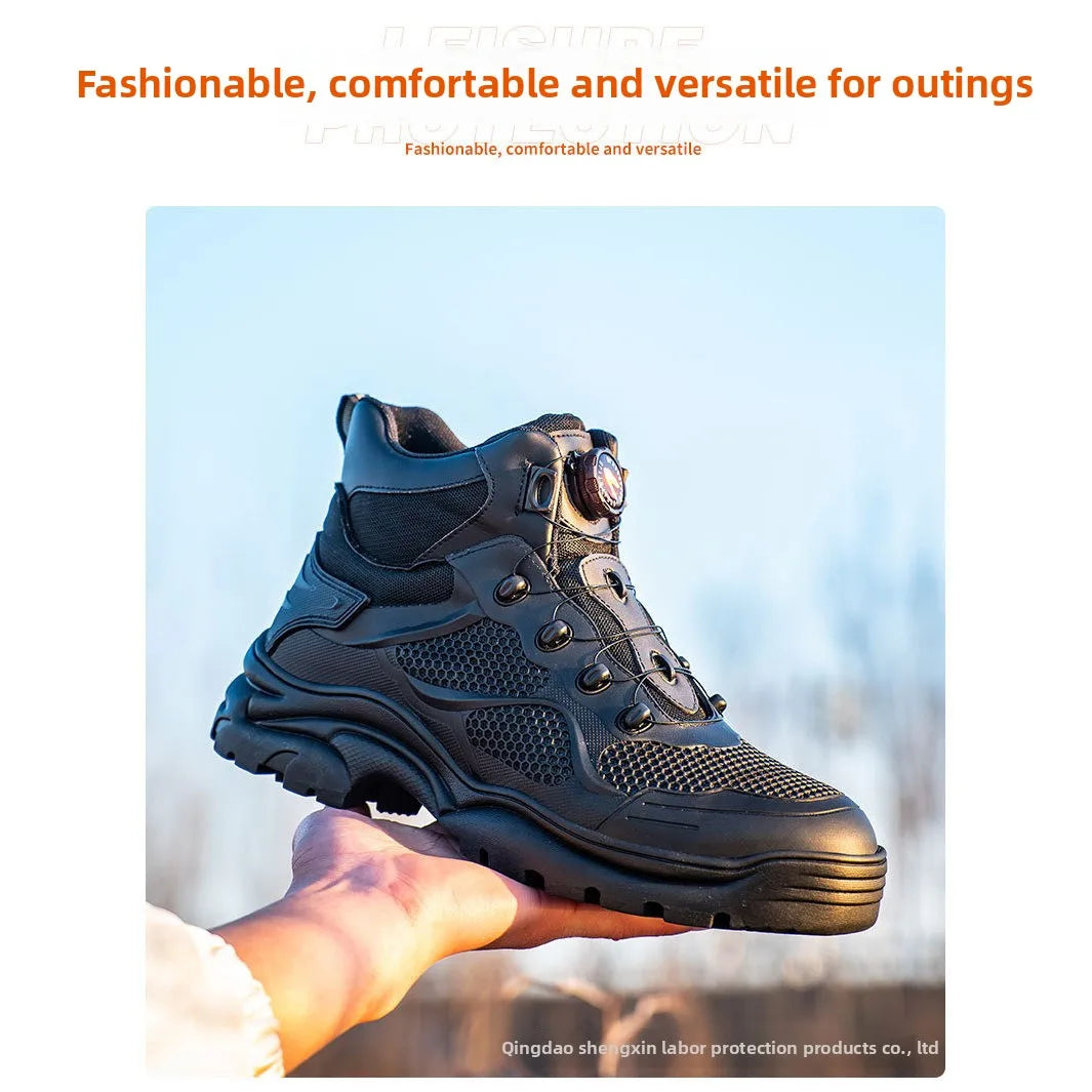 Summer Breathable Motorcycle Riding Shoes Men's Waterproof Motorcycle Riding Boots Retro Locomotive Shoes Large Size