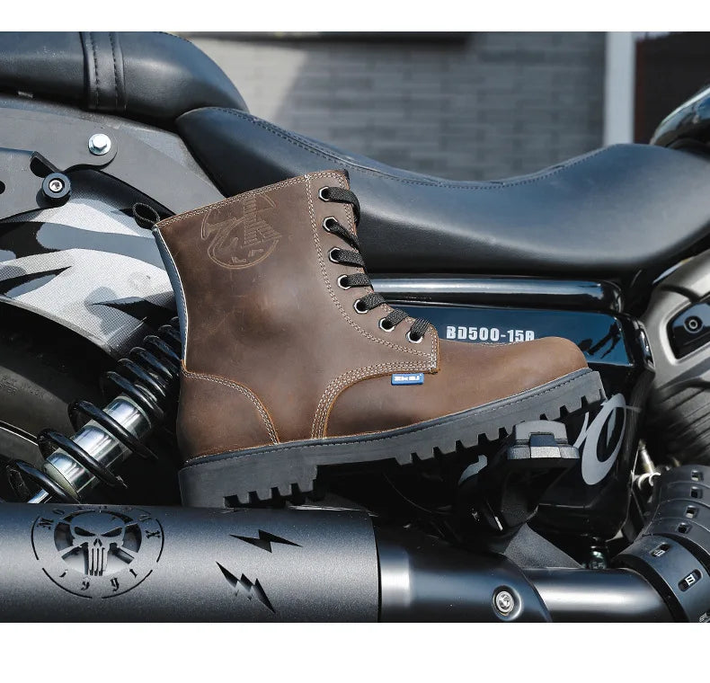 Motorcycle Riding Boots High Top Motorcycle Boots Breathable Anti Fall Knight Equipment Road Racing Boots Motocross Shoes 35-46