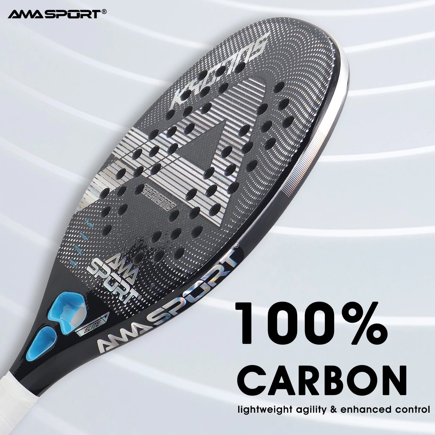 AMASPORT  Beach Tennis Racquet Carbon Fiber Grit Face With EVA Memory Foam Core Beach Tennis Paddles For High-level Players