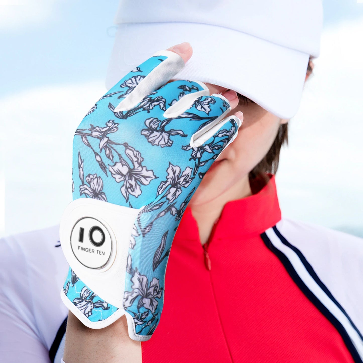 All Weather Grip Nail Golf Gloves Women Left Hand Leather with Ball Marker Half Finger Size XS S M L XL Drop Shipping