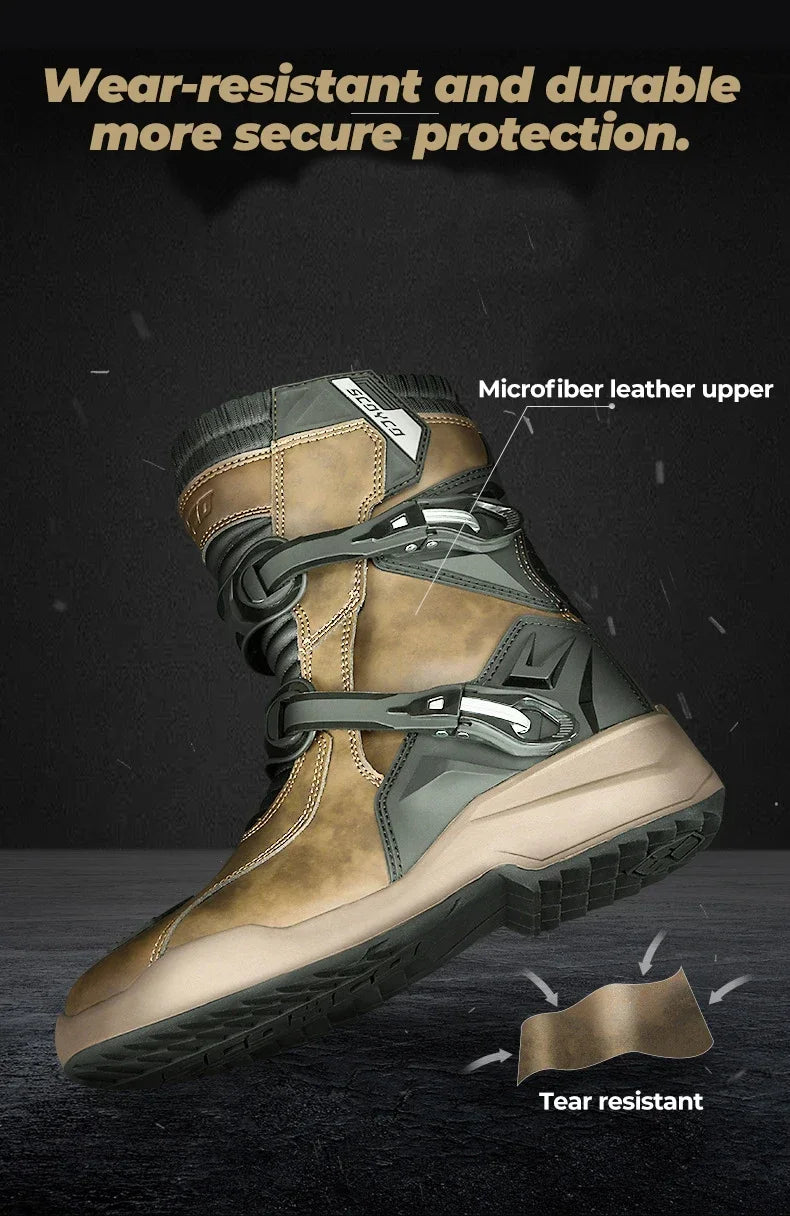 Motorcycle Long Boots Men Waterproof Motocross Riding Cycling Shoes Off-Road Motorbike Anti-drop Breathable Racing Equipment