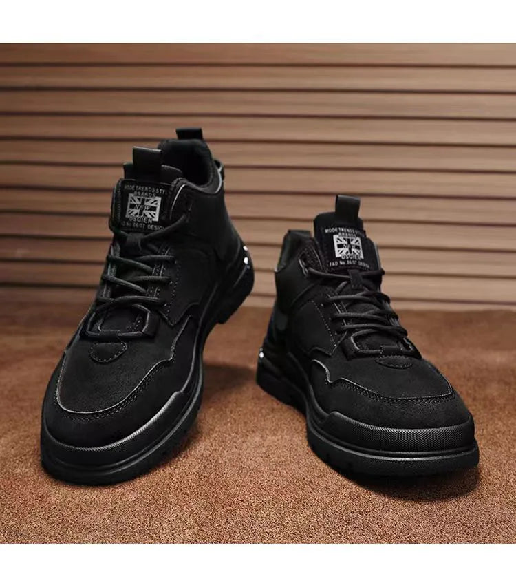 Men's Boots Mens Luxurious Design Casual Shoes Mens Motorcycle Boots Men's Waterproof and Wear-resistant Work Shoes