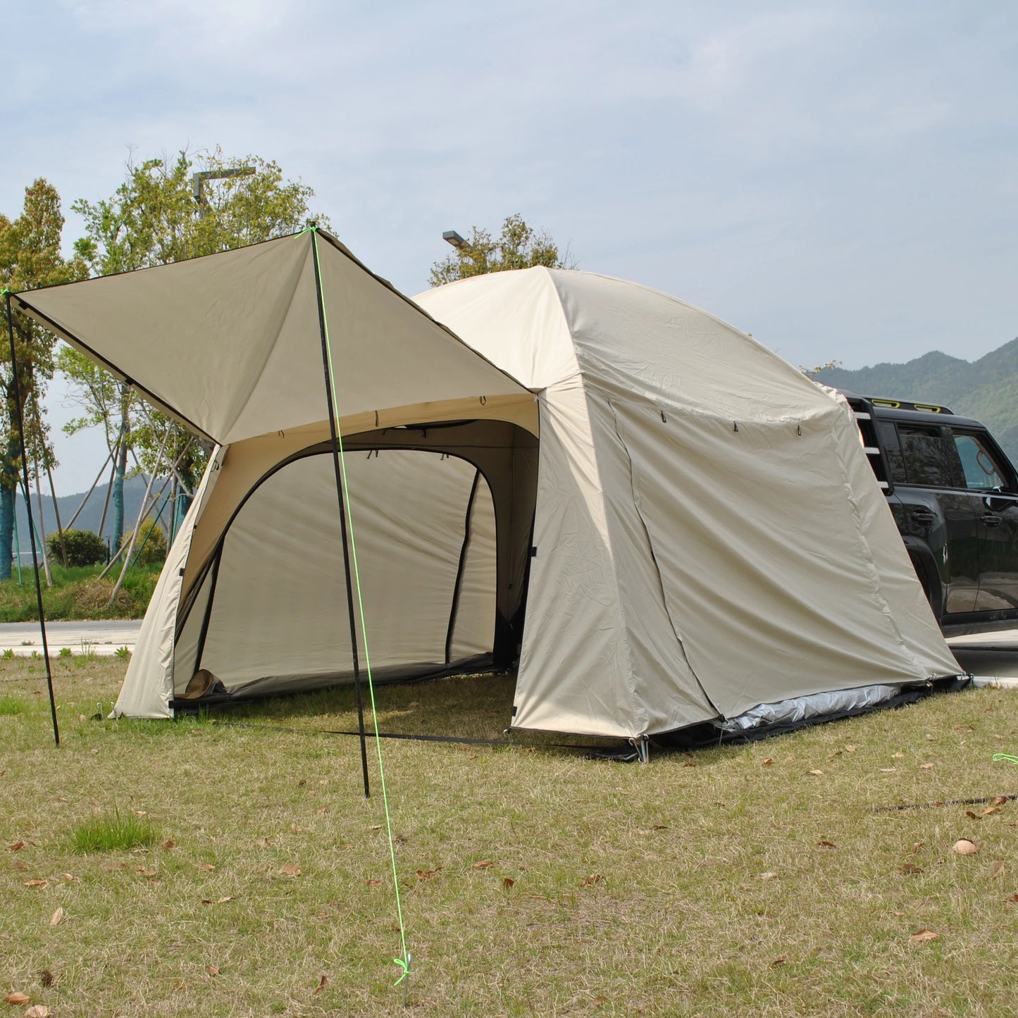 Waterproof Tiple Layers SUV Tent,Outdoor Car Tent - Car Tailgate Tent,4 Person Sleeping Camper Tent, Car Rear Tent with Canopy