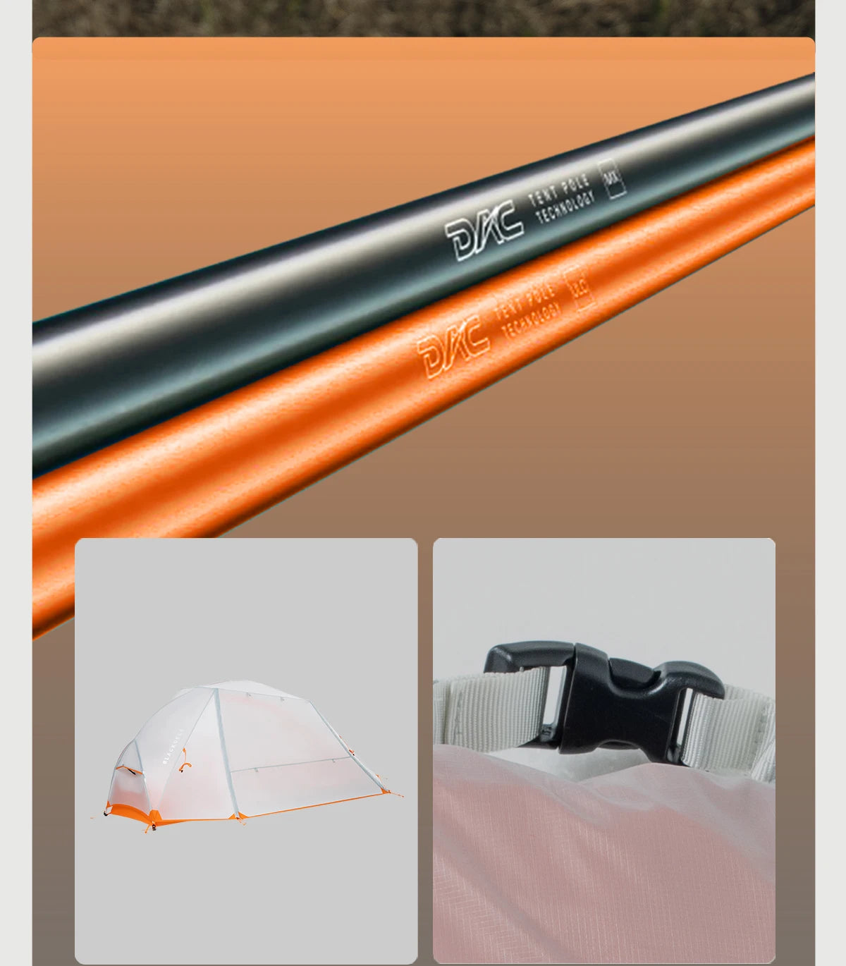 BLACKDEER Nova Camping Tent 1 Person Ultralight Tent Nylon Silicone Coated Waterproof Hiking Backpacking Outdoor DAC Pole 1.08kg