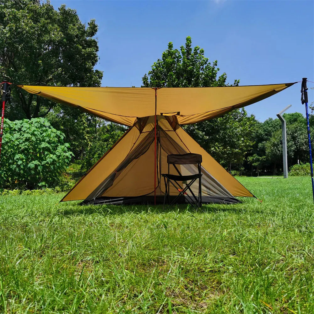 Outdoor 2 People Ultralight Mountain Gear with 2 Door Spire Tent Waterproof Camping tourist with Chimney Hole Hot Tent Camp