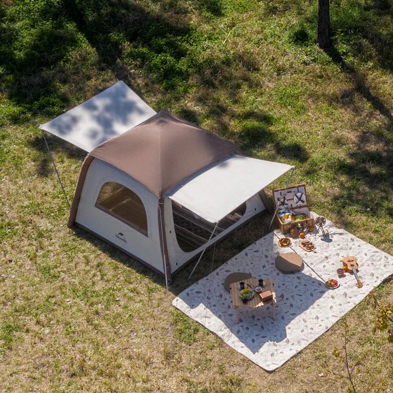 Naturehike Ango Air Outdoor Silver Coated Sunscreen Inflatable Tent Portable Camping Large Space Folding Tent Park Family Tent