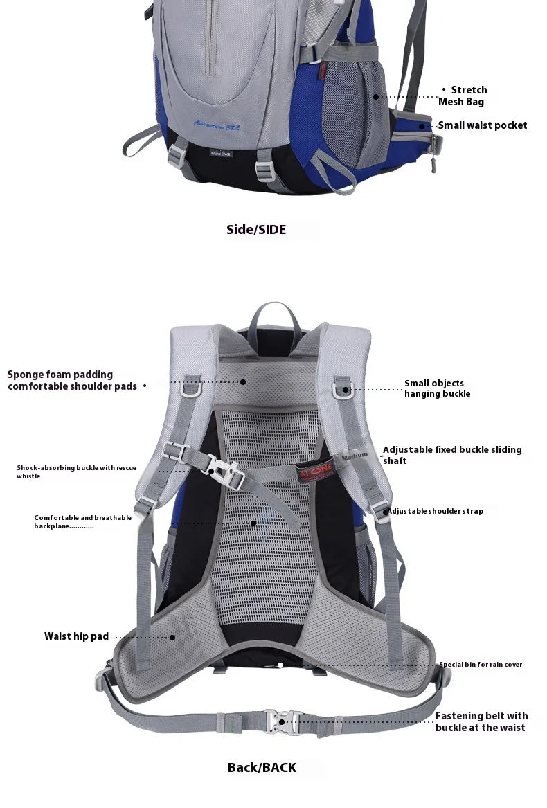 30L Outdoor Backpack Hiking Bag Multi functional Anti splash Mesh Frame Backpack for Tourism Ultra Light Travel Backpack