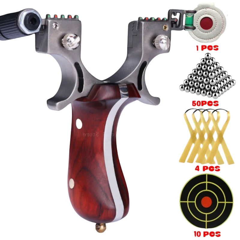 High-precision Stainless Steel Slingshots Laser Aiming Slingshot With rubber bands Outdoor Hunting Catapult Shooting