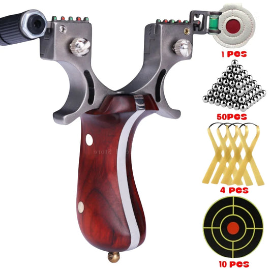 High-precision Stainless Steel Slingshots Laser Aiming Slingshot With rubber bands Outdoor Hunting Catapult Shooting