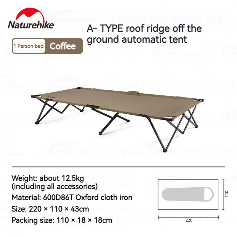 Naturehike A-Type Automatic Tent 1-2P Get Off The Ground Riverside Fishing One Touch Tent Quick Open Camping Bed Tent Waterproof