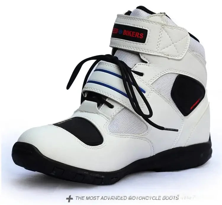 Motorcycle Fall Prevention Boots High Ankle Racing Boots Leather Race Motocross Motorbike Riding Boots Shoes for Women Men Shoe