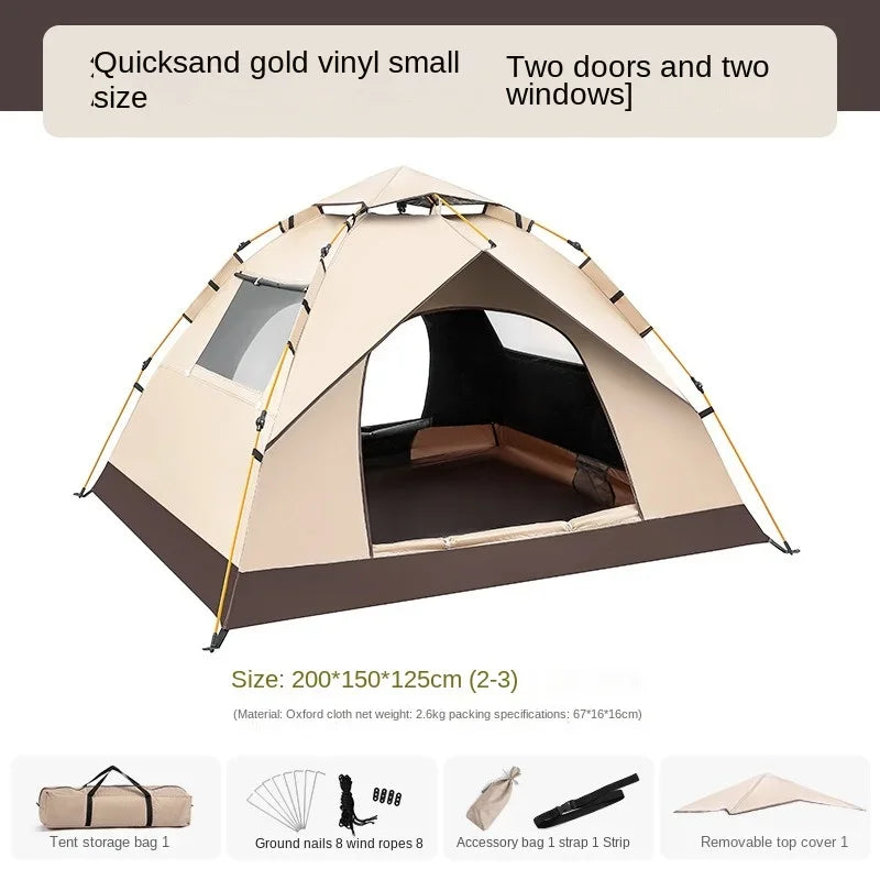 2 3 4 Person Outdoor Camping Family Automatic Waterproof Quick Opening Tent Mosquito Proof Party Portable Beach Hiking Cycling