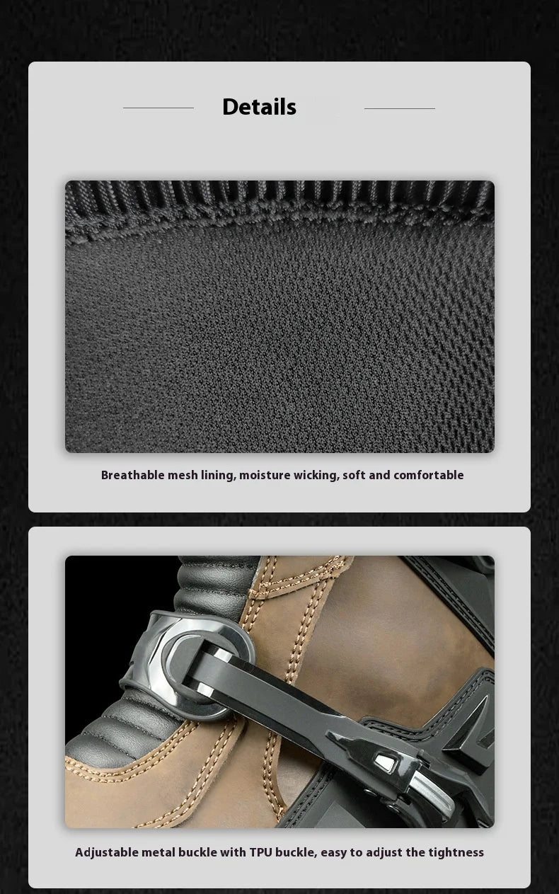 SCOYCO Motorcycle Anti-fall Riding Shoes Anti-slip Wear-resistant Waterproof Boots Protective Motorcycle Off-road Equipment Men