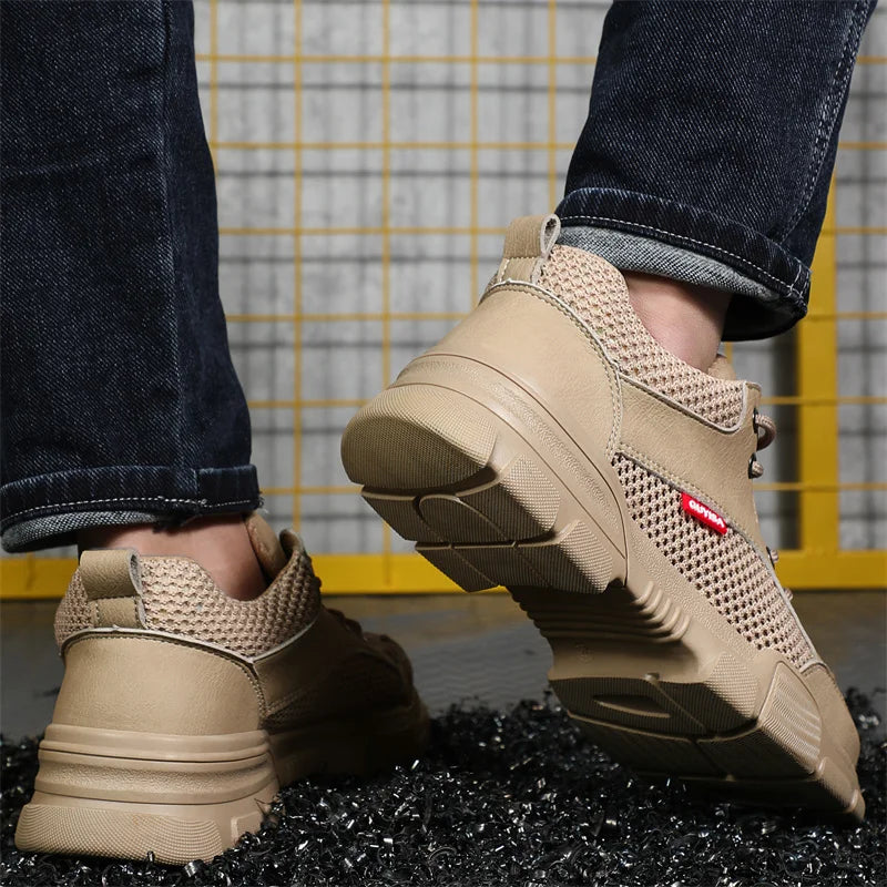 Waterproof Wrok Safety Shoes For Men Summer Breathable Indestructible Boots Non-slip Industrial Construction Shoes Male Footwear