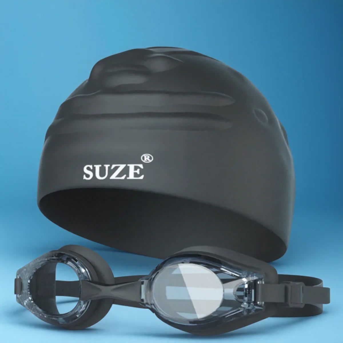 High Definition Anti Fog Swimming Goggles with Comfortable Silicone Seal Includes Swim Cap and Storage Box