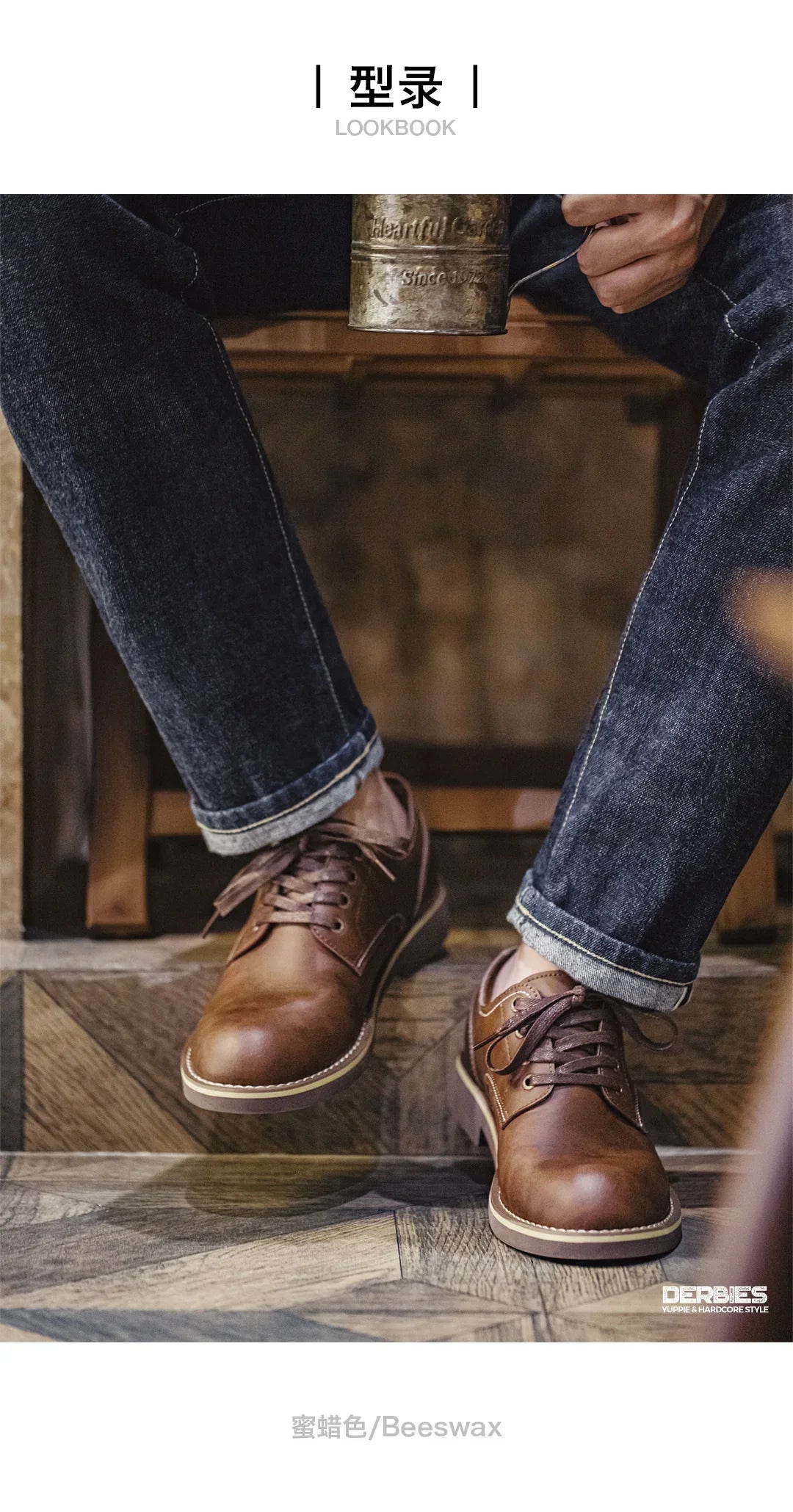 New Maden Men's Low-top Work Boots Round-toed Crazy Horse Leather Craft Shoes Casual Leather Shoes Vintage Streetwear Boots