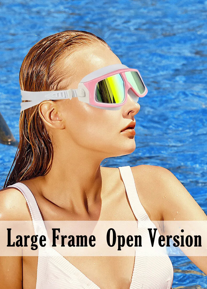 Queshark Men Women Adult -1.5 To -10.0 Myopia Swim Eyewear Silicone  Anti Fog Swimming Goggles Custom Different  Left Right Eyes