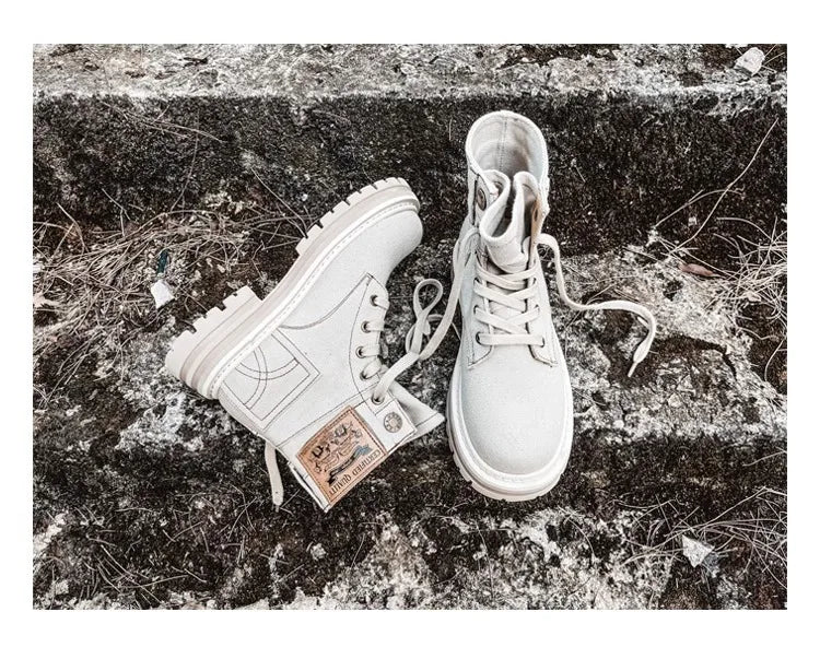 Retro Ankle Boots for Women's Lace Up Thick Sole Shoes Female Round Toe Short Boots Work Dress Western Denim Boots Shoes women