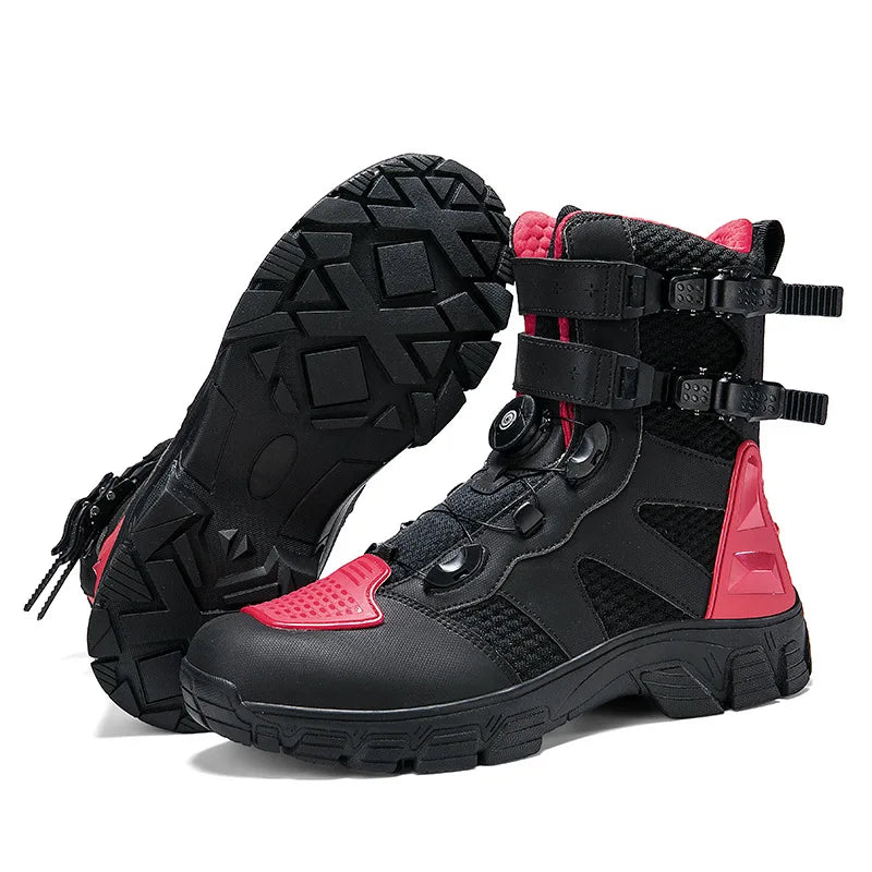 Motorcycle Boots Men's Mid-Calf Motocross Races Protective Boots Outdoor Breathable Non Slip Motos Sports Shoes Botas Moto Hombr