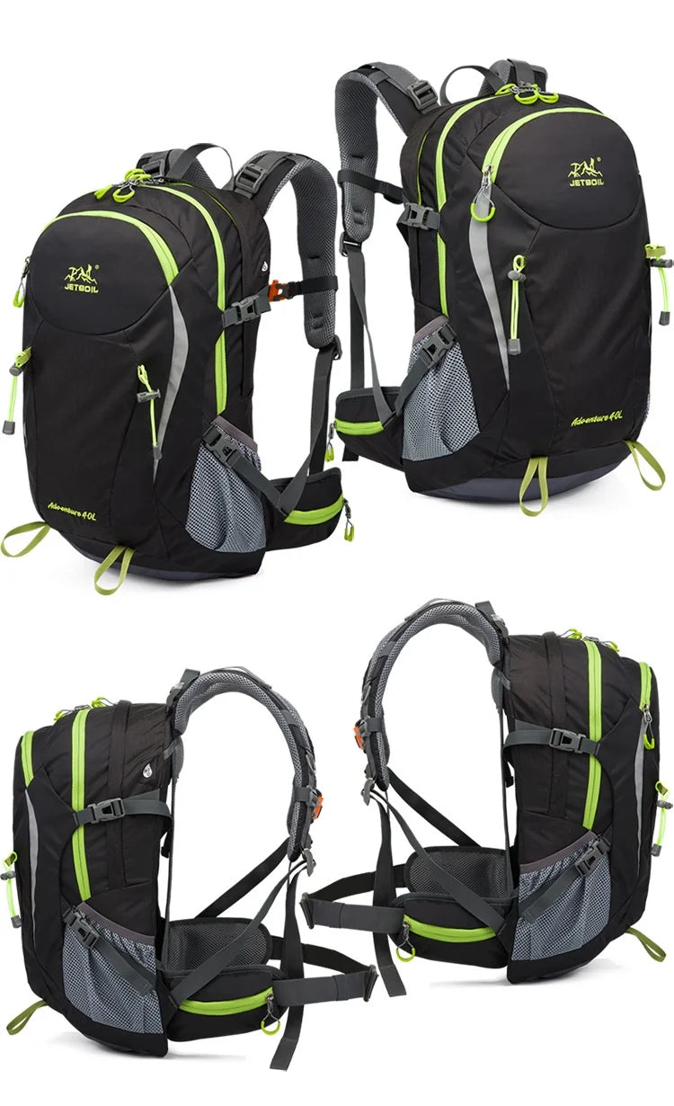 40L Splicing Style Backpack 450D Nylon Travel Bag Men Outdoor Backbag Multifunctional Hiking Mountaineering Backpack