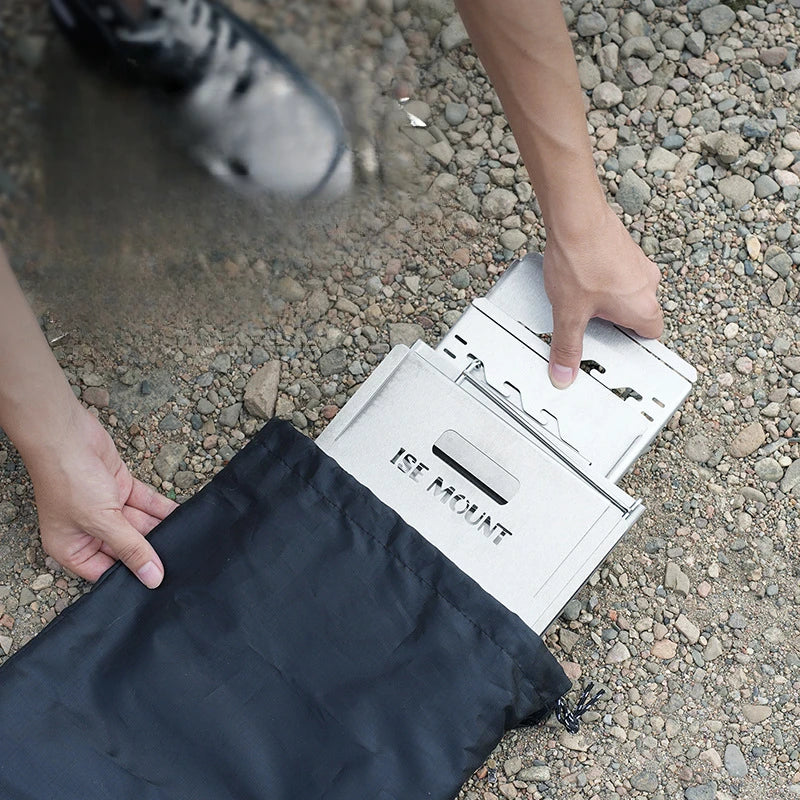 Camping Windproof Firewood Stove Stainless Steel Barbecue Grill Wood Burner Protable Outdoor Picnic Oden Cooking Furnace