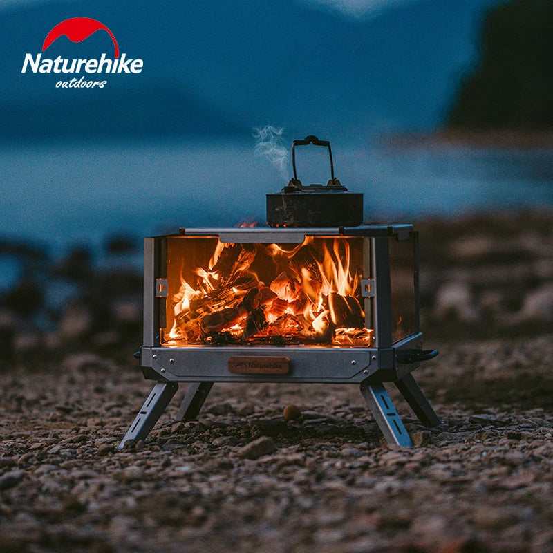 Naturehike Portable Camping Tent Stove glass-ceramic Outdoor Fire Wood Heaters Quick Assemble Backpacking Hiking Burned Stove
