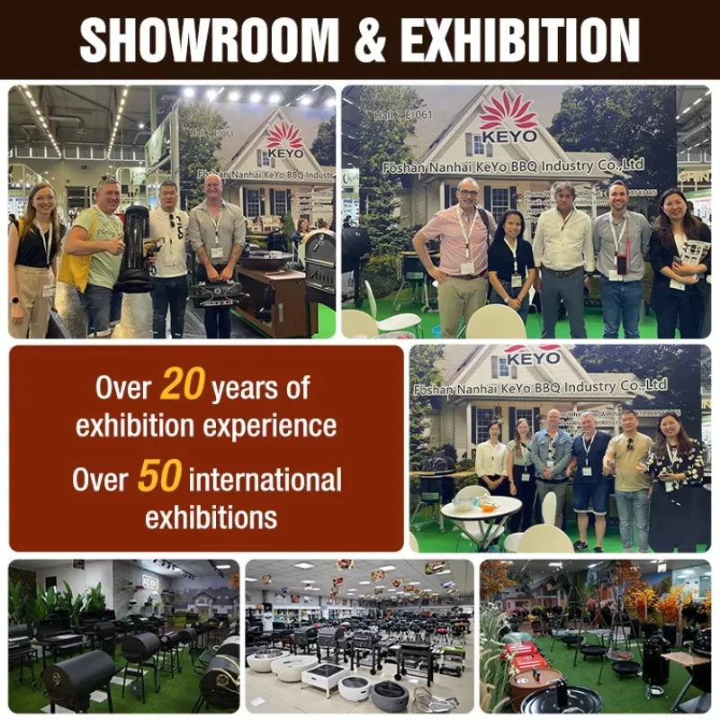 Heavy Duty Garden Barrel Trolley Barbeque Grill Outdoor Smoker Barbecue Grill Charcoal Bbq Grill with Side Table