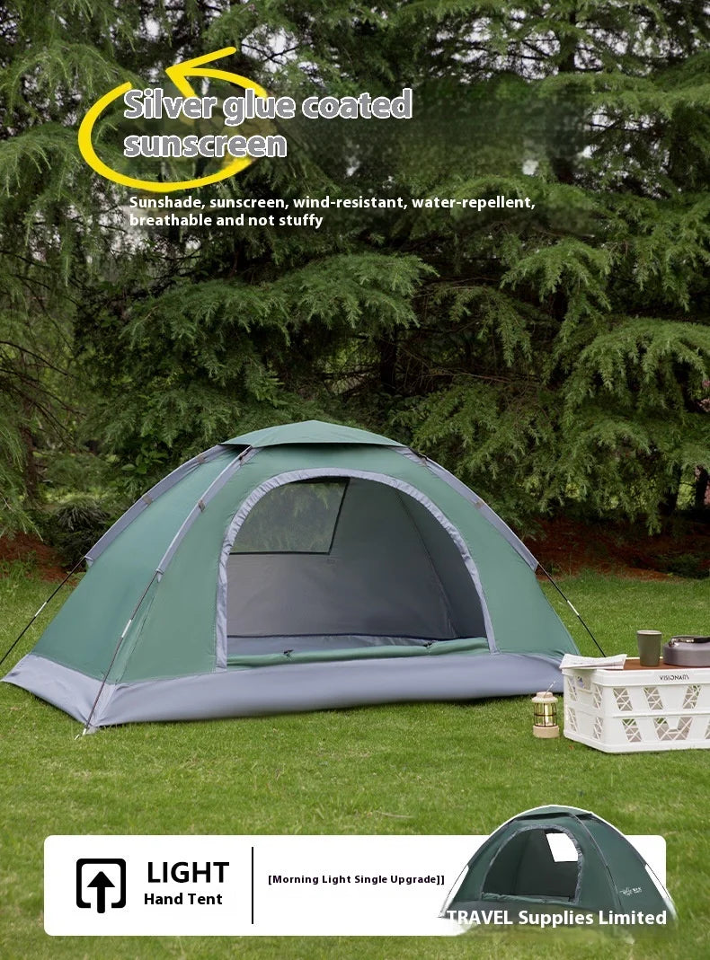 Single Camping Tent -190T Silver Plated Polyester 150D Waterproof Oxford 1.42KG Lightweight and Portable Outdoor Tent ultralight
