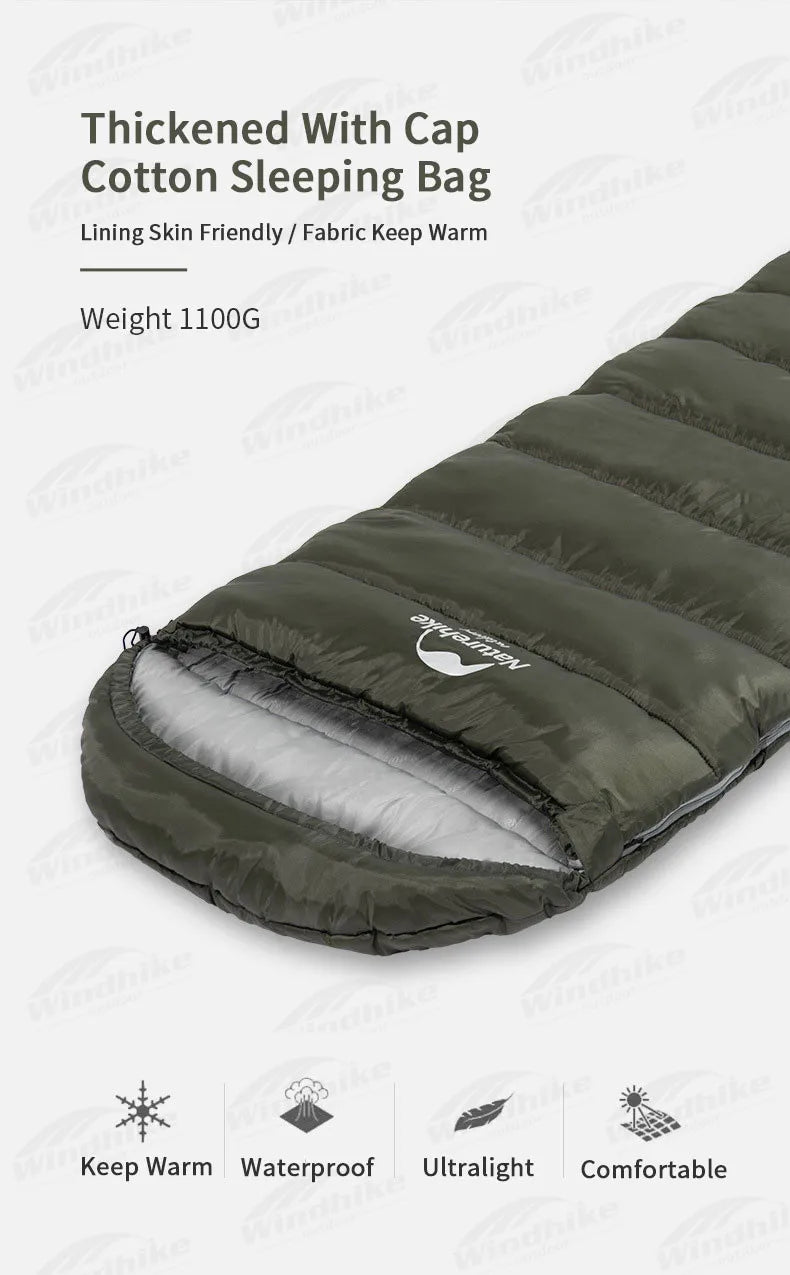 Naturehike Sleeping Bag Hollow Cotton Quilt Ultralight Winter Envelope Sleeping Bag for Adult Outdoor Camping Travel Lightweight