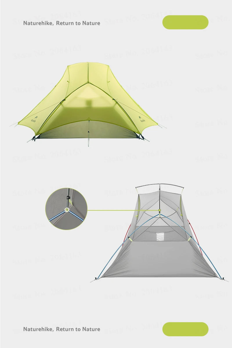 Naturehike Star River EXT Double Layer Camping Tent 10D Nylon 1 2 Person Ultralight  Outdoor Tent Waterproof Lightweight Tents