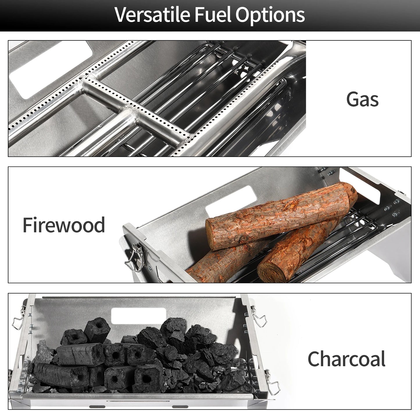 360° Rotating Charcoal BBQ Grills Stainless Steel Flipping Barbecue Grill Portable Folding Grill for Outdoor Camping Picnic