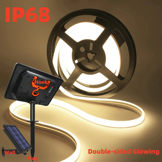DC 24V COB Solar Neon Strip LED Lights 6X12MM 320LEDs Waterproof IP68 Flex Warm White Natural Double-sided Glow Linear Lighting