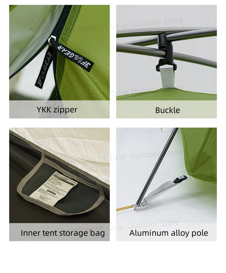 3F UL Gear Taiji 1 Tent Ultralight Single Person Outdoor Camping Tourism Tent Mountaineering Windproof Hiking Tent 1 Person