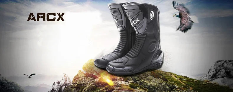 ARCX L60582 Men's High Top Racing Motorcycle Boots – Off-Road & Road Cycling Shoes for Bike Riding with Anti-Slip Sole