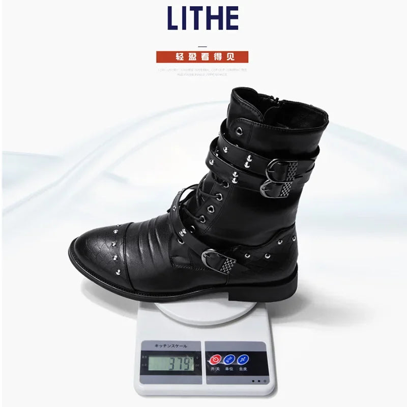 2024 New Mid Barrel  Boots Honorary Boots Motorcycle Men's Performance Boots motorcycle shoes botas moto 37-45size moto shoes