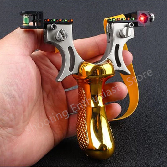 Outdoor shooting infrared laser hunting catapult rubber strap steel ball bullseye set game easy to carry