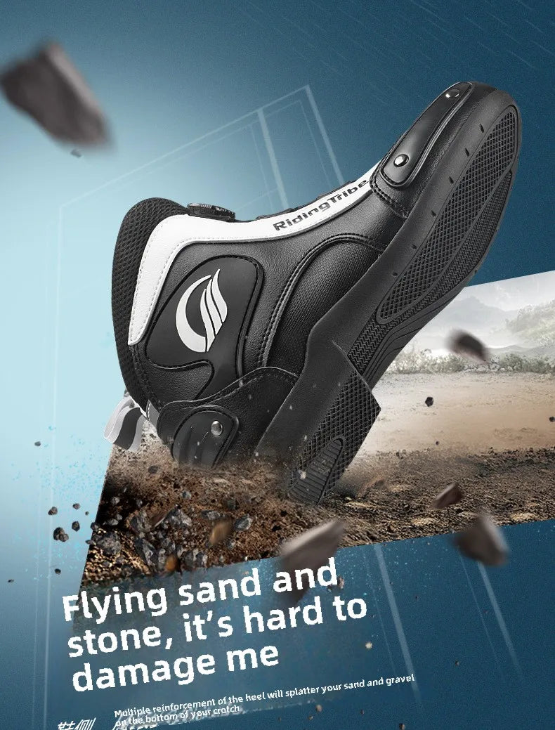 Motorcycle Cycling Shoes with Lock Motorcycle Boots Mountain Bike Racing Fall-proof Summer Waterproof Breathable Casual Boots