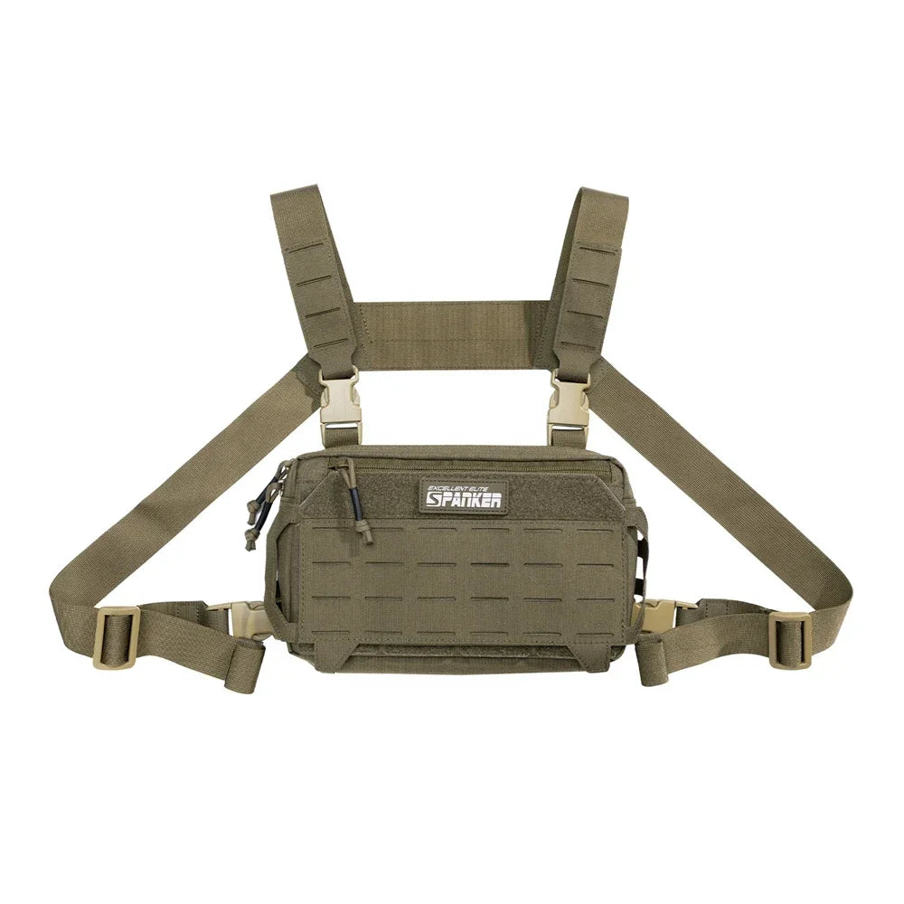 Tatcical Chest Rig Pouch Men's Functional Vest Bag Survival Army CAMO Molle System Kit Bag Backpack Locomotive Backpack
