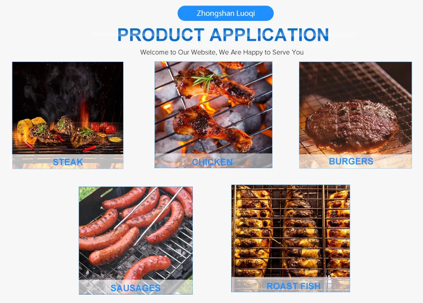 Luxurious Large Rotisserie Stainless Steel Gas and Charcoal BBQ Grill 60KG Outdoor Wholesale Barbecue Grill