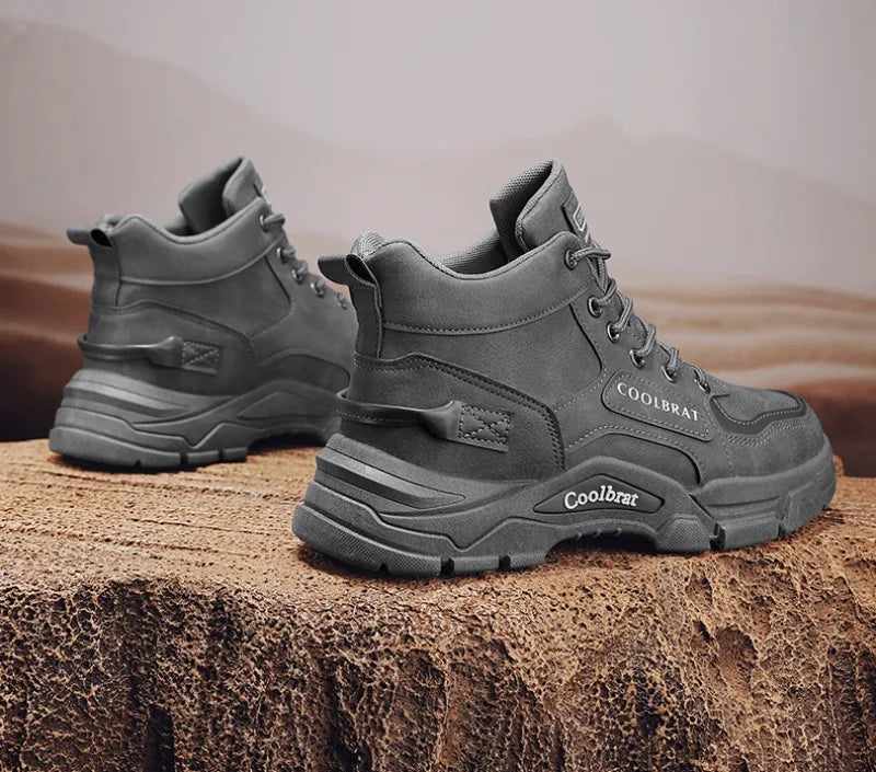 2024 Men's Boots Casual Shoes Winter Leather Designer Luxury Ankle Boots Platform Work Safety Shoe Sports Shoes Men's Boot Botas