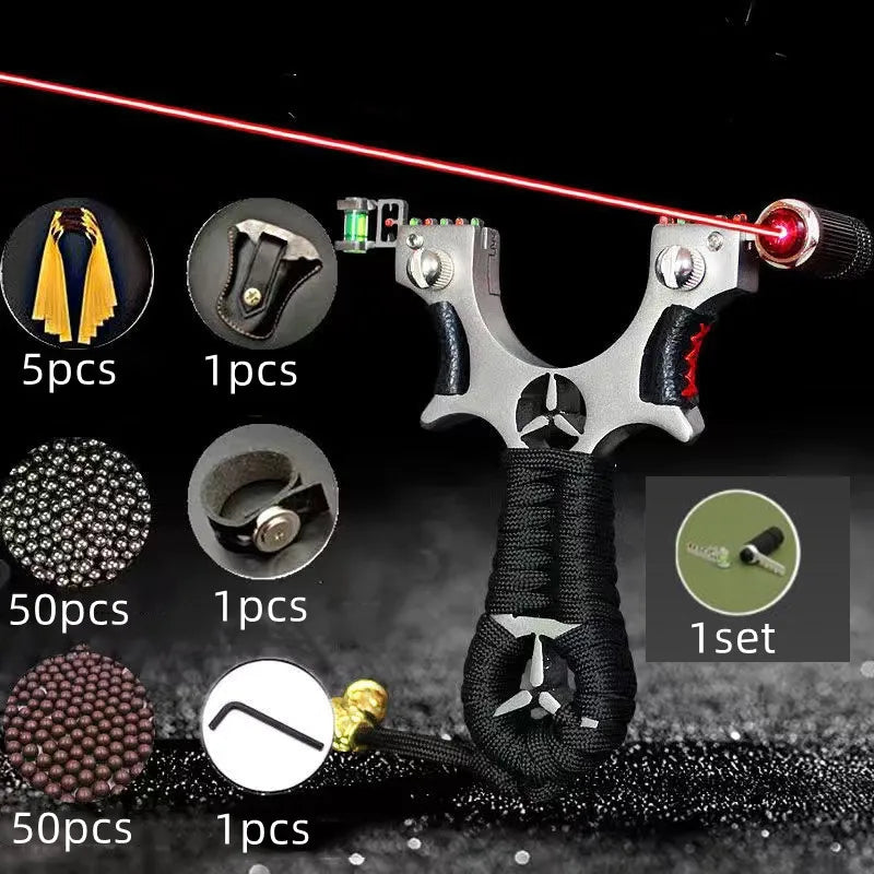 High-power Laser Slingshot High Precision Outdoor Hunting Tool Catapult with Rubber Band Set Sport Entertainment Toy Accessories