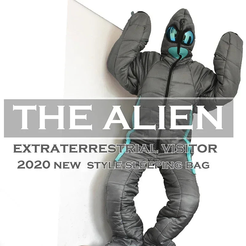Creative Alien Human Shape Sleeping Bag Portable Camping Full Body Wearable Bedding 3 Size Suitable For Most People