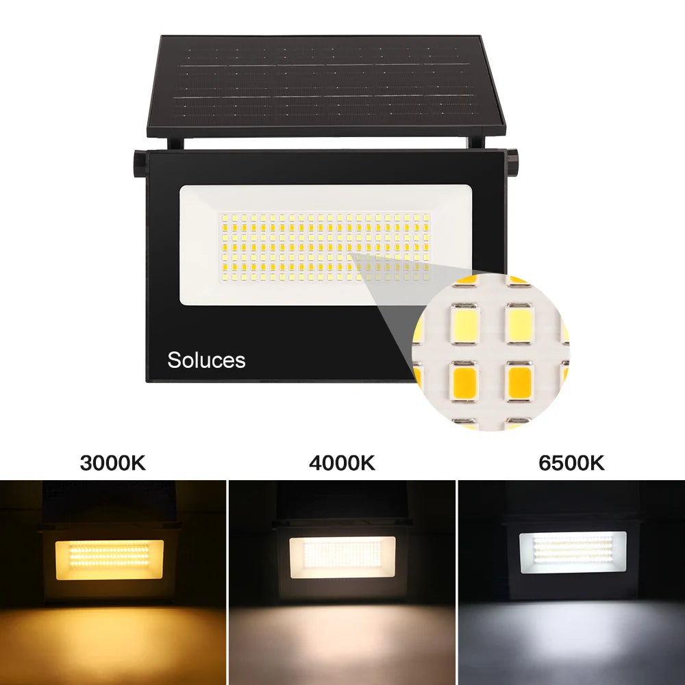 Micro-Wave Sensor Solar Powerd LED Flood Light For Backyard Patio Corridor White/Warm Light Light Motion Detective Lamp(Not PIR)