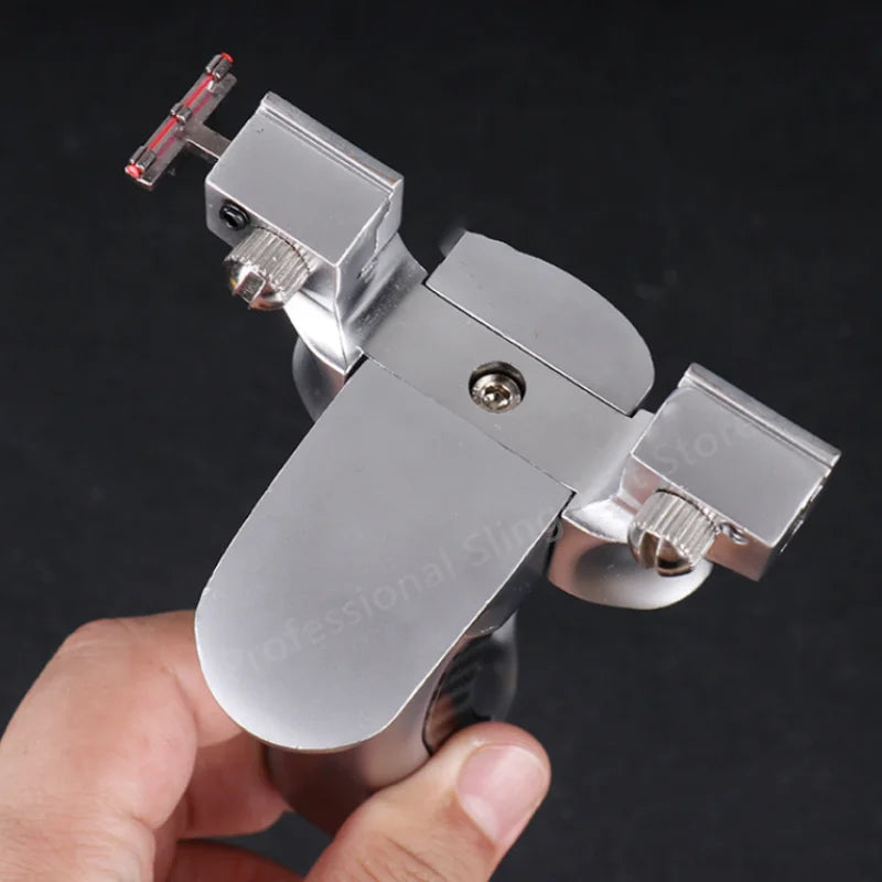 High Precision Rubber Band Shooting Alloy Slingshot and High-power Metal Catapult Sports Shooting Slingshot for Outdoor Hunting