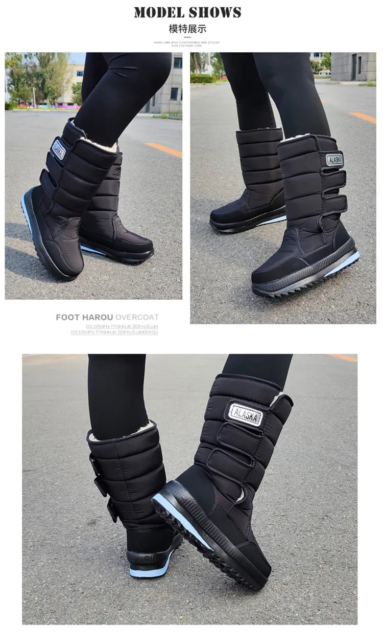 Winter Thick Men Snow Boots High Top Warm Cotton Shoes Lightweight Slip Resistant Camouflage Outdoor Boots