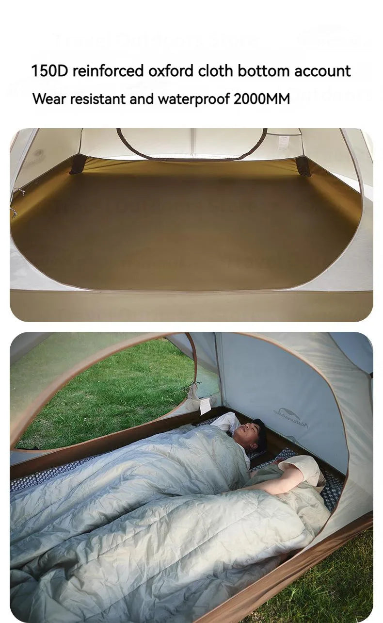 Naturehike Ultralight Backpacking Tent Dome Shelter Tent for 2-3 Person Camping Hiking Trekking Double Layer Lightweight 2.5kg