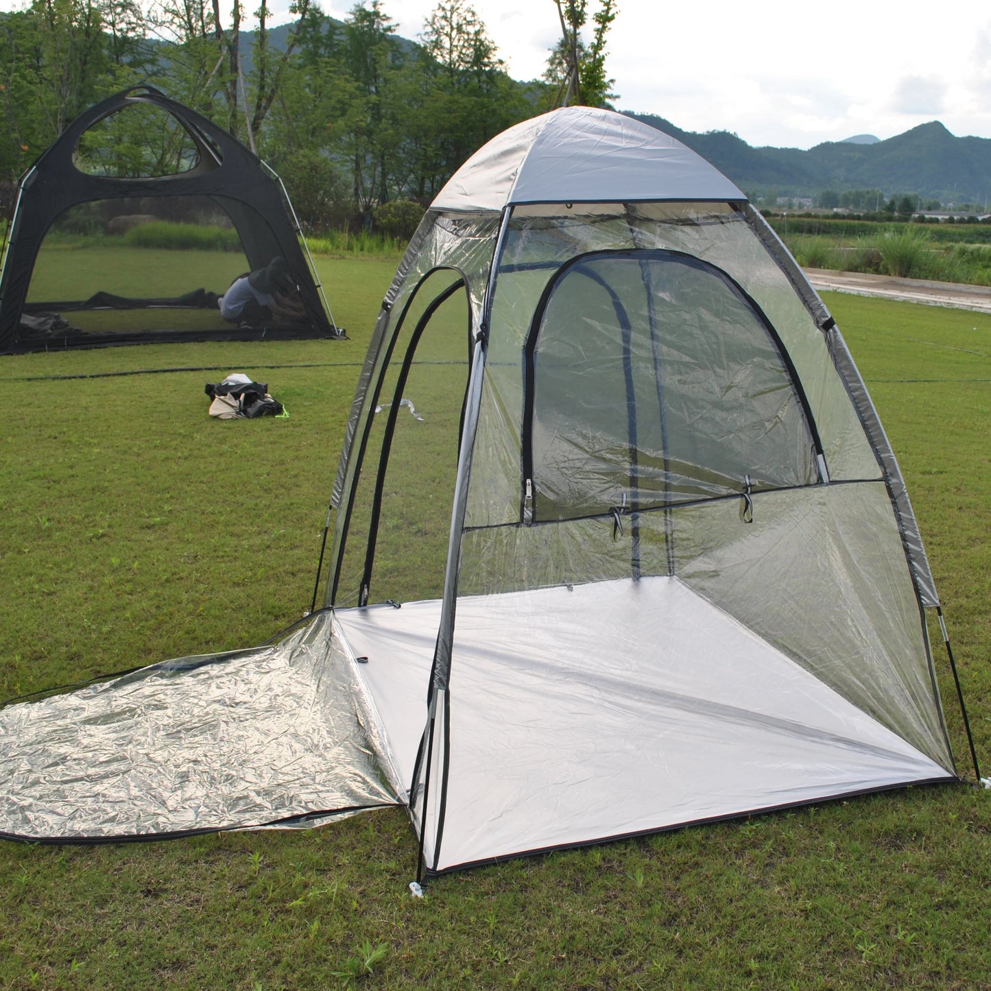Sports Tent All Weather Clear Sport Shelter Waterproof and Windproof with Detachable Top Cover Rain Tent,PVC tent,Warm keep tent