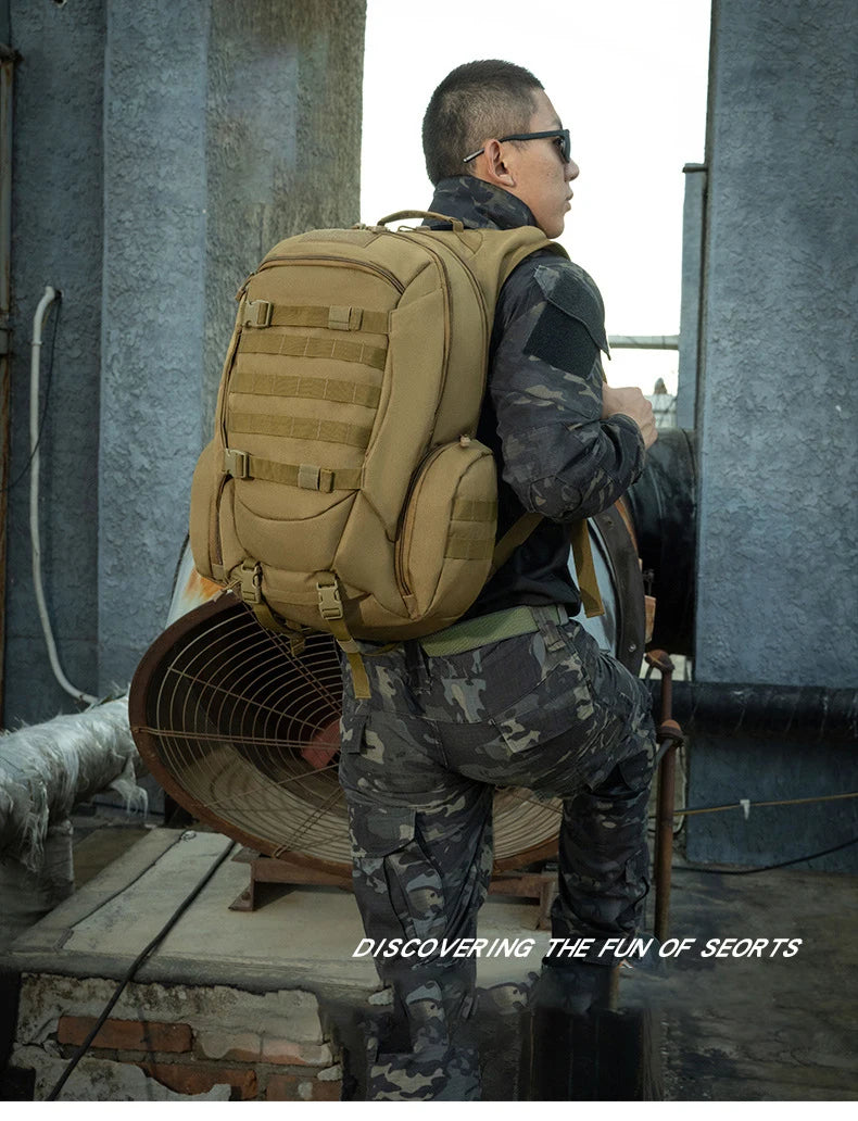 55L Tactics Backpack High Capacity Camping Backpacks Outdoor Army Camouflage Shoulder Bag Multifunction Fashion
